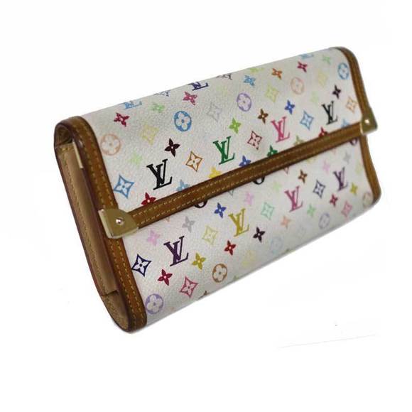 Louis Vuitton Porte Long Tresor Multicolor Wallet White Bron Tri LV - Picture 1 of 6